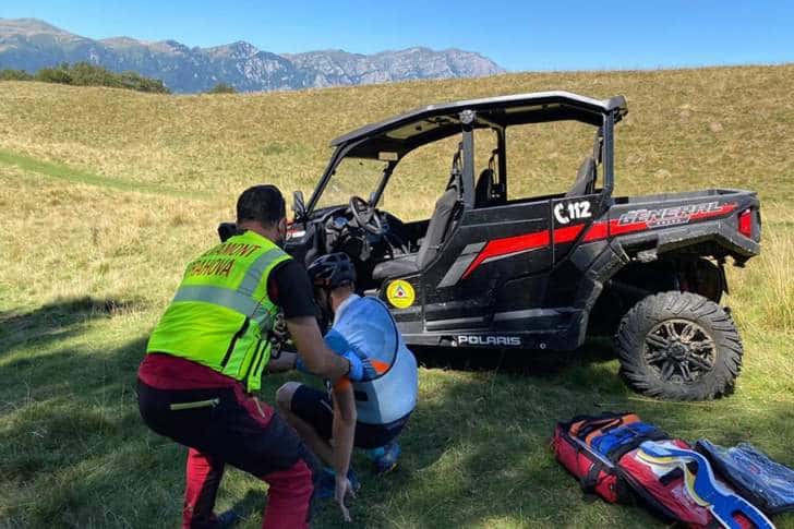Salvamontiștii i-au acordat primul ajutor unui ciclist accidentat în Munții Baiului