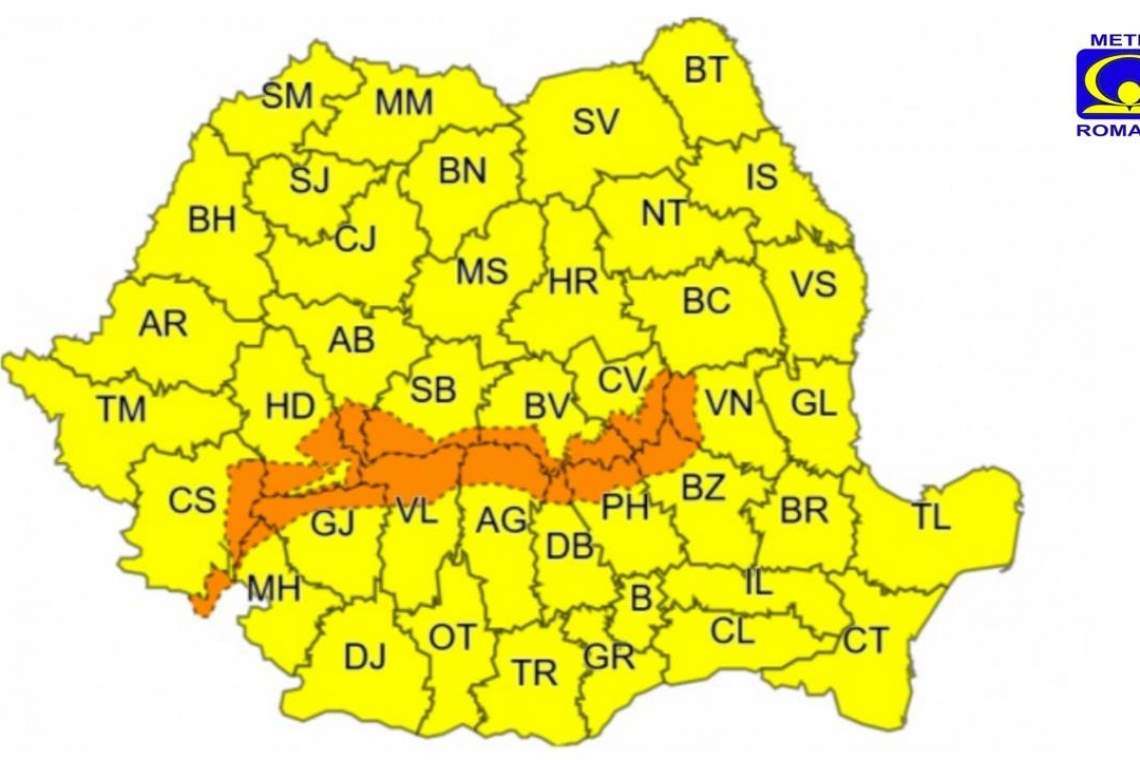 Vremea rea vine peste România: trei avertizări emise de meteorologi