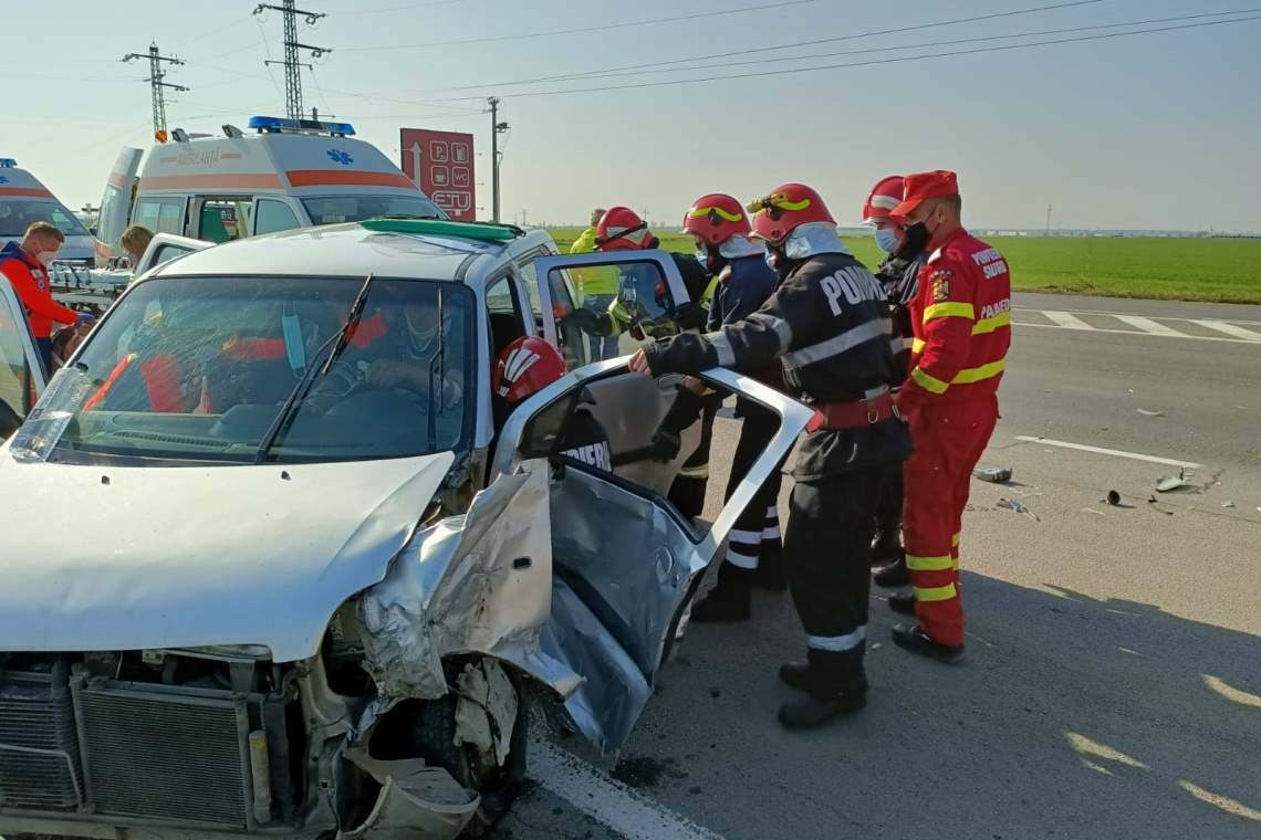 Doi soți au ajuns la spital după un accident produs pe DN1