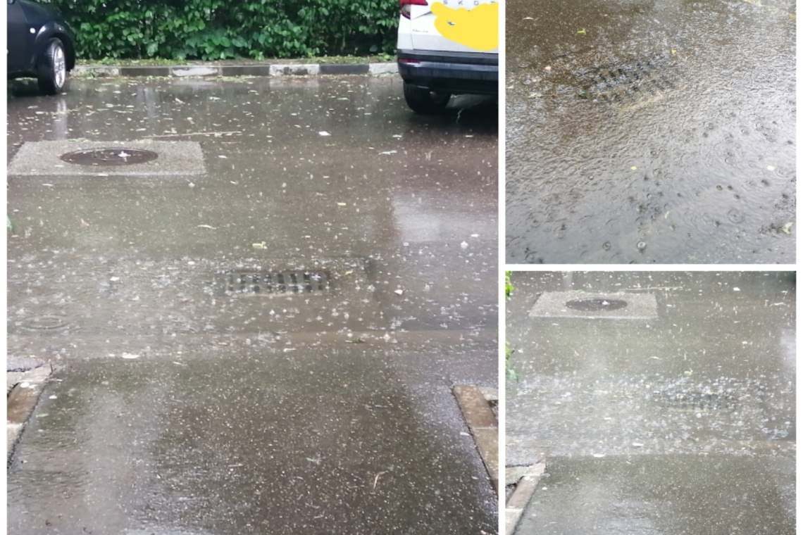 Canalizarea din Ploiești nu a făcut față ploii torențiale, iar tramvaiele s-au blocat pe linii - Video