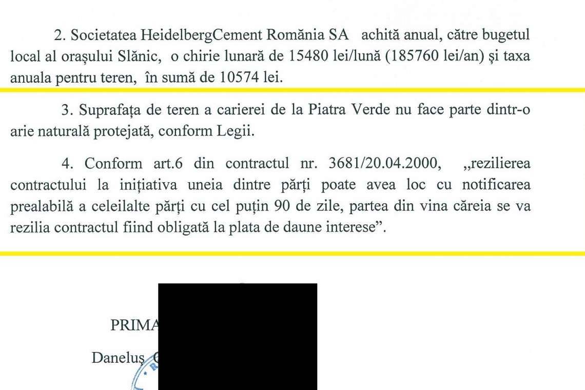 Primăria Slănic: "Suprafața de teren a carierei de la Piatra Verde nu face parte dintr-o arie naturală protejată"
