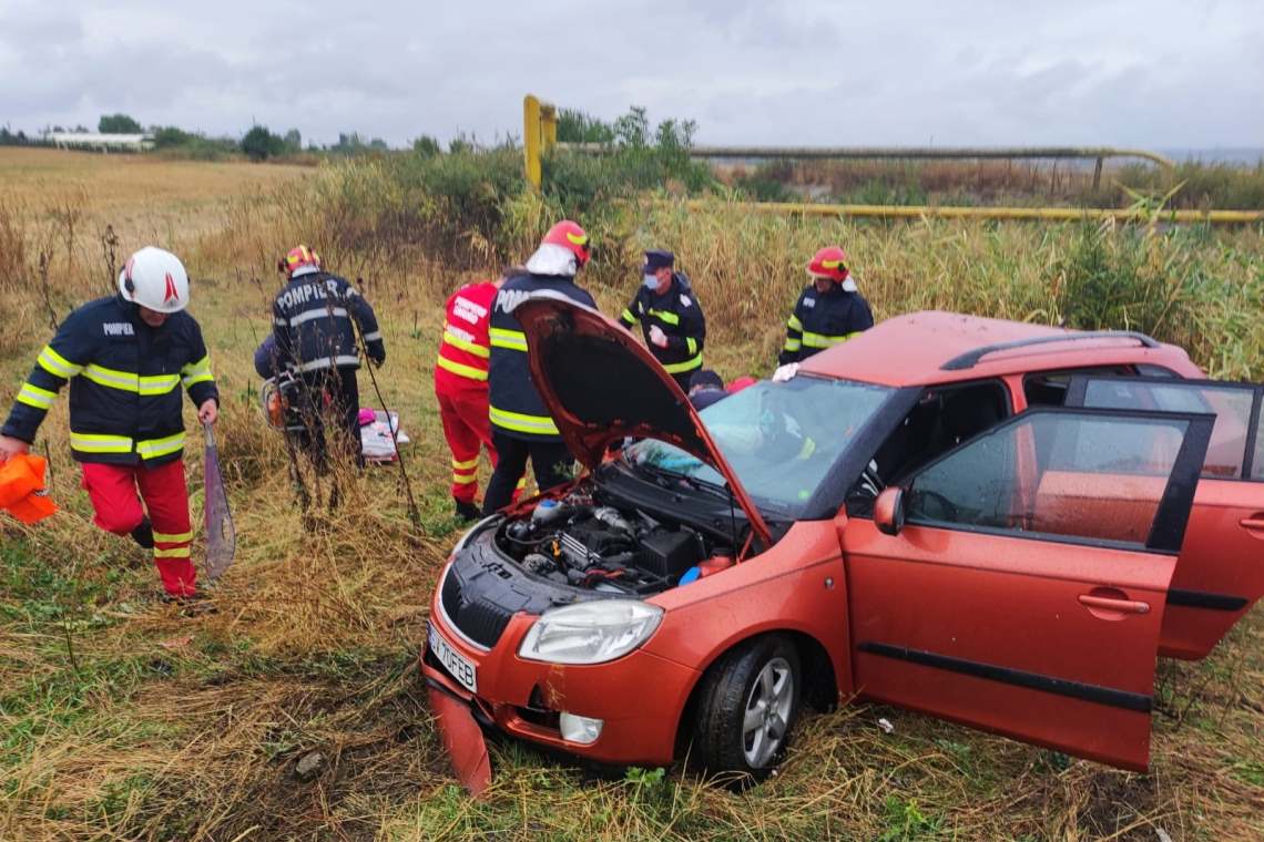 O femeie a ajuns la spital, după un accident produs la Blejoi, pe DN1A. Trafic restricționat