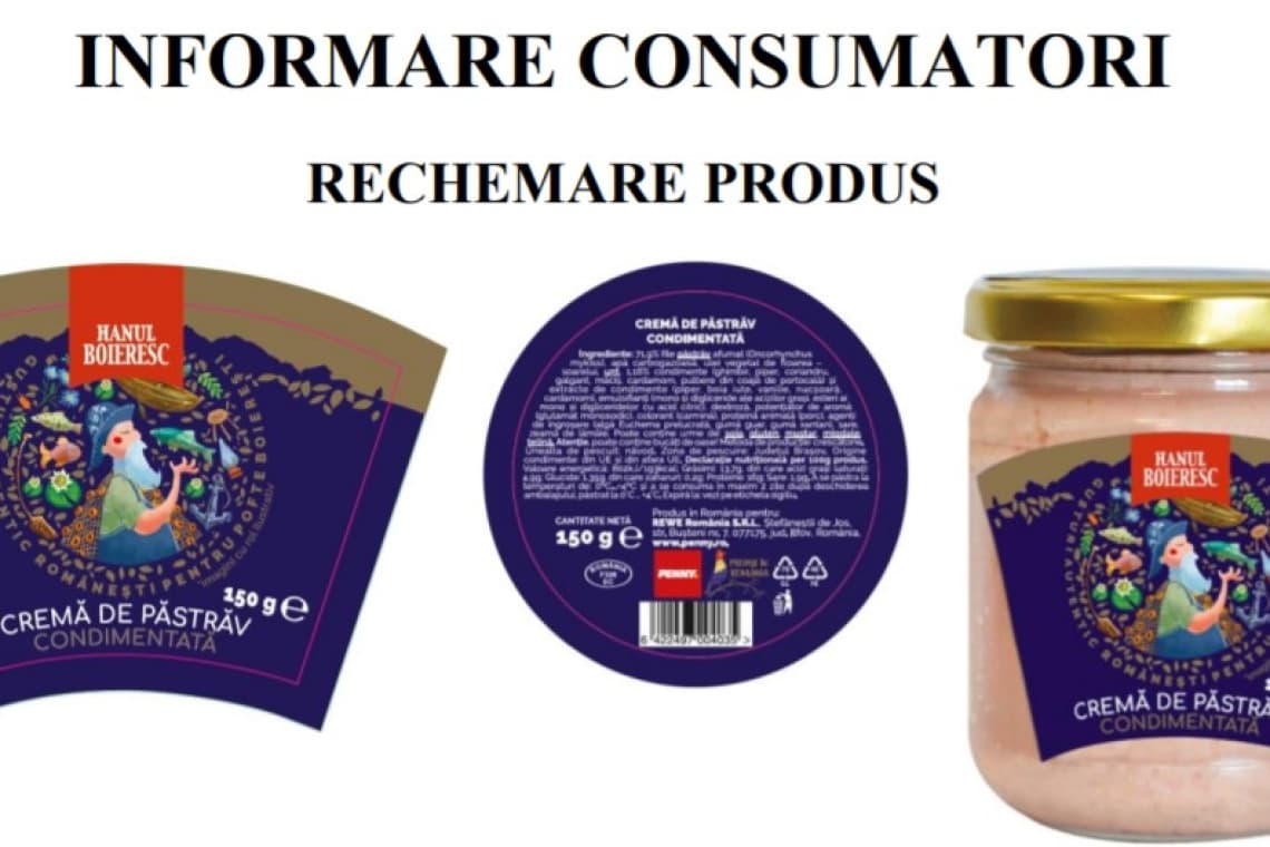 Cremă de păstrăv cu bacteria Listeria monocytogenes, retrasă de la vânzare, din magazinele Penny