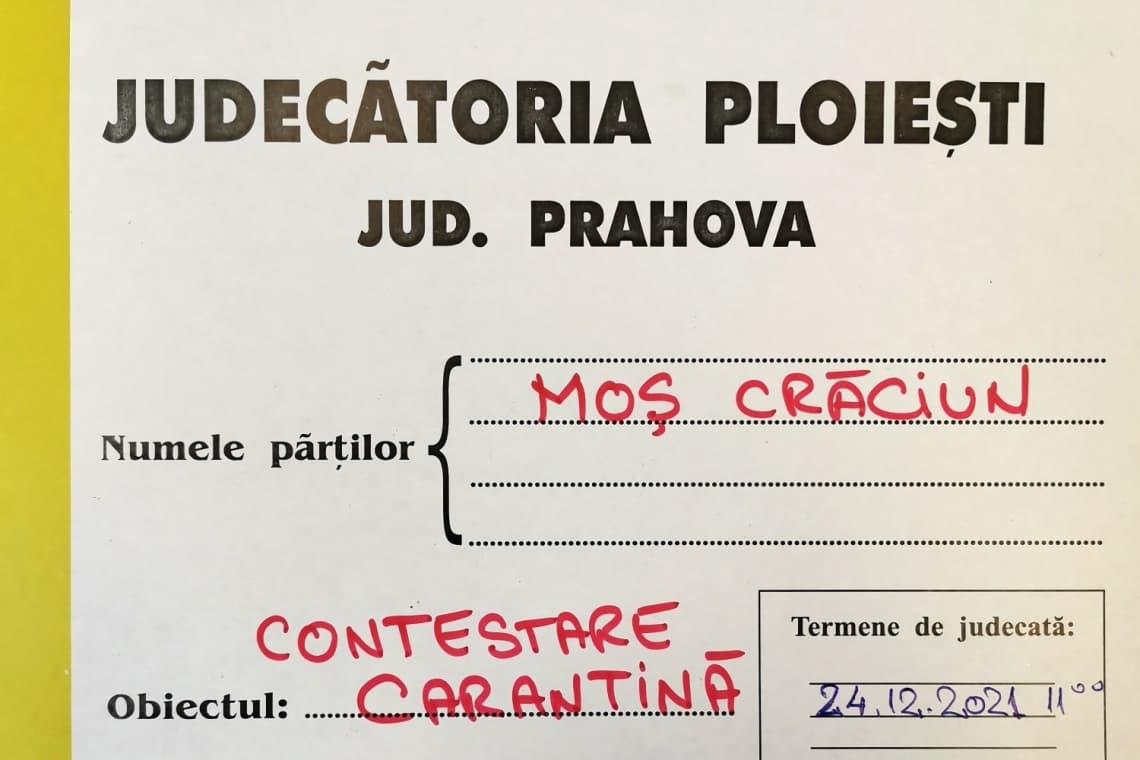 Moș Crăciun a contestat decizia de carantinare, la Judecătoria Ploiești!