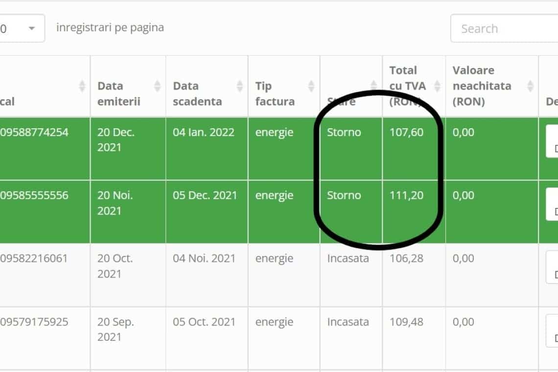 Electrica Furnizare a stornat facturile pe lunile noiembrie și decembrie 2021. Acestea vor fi recalculate!