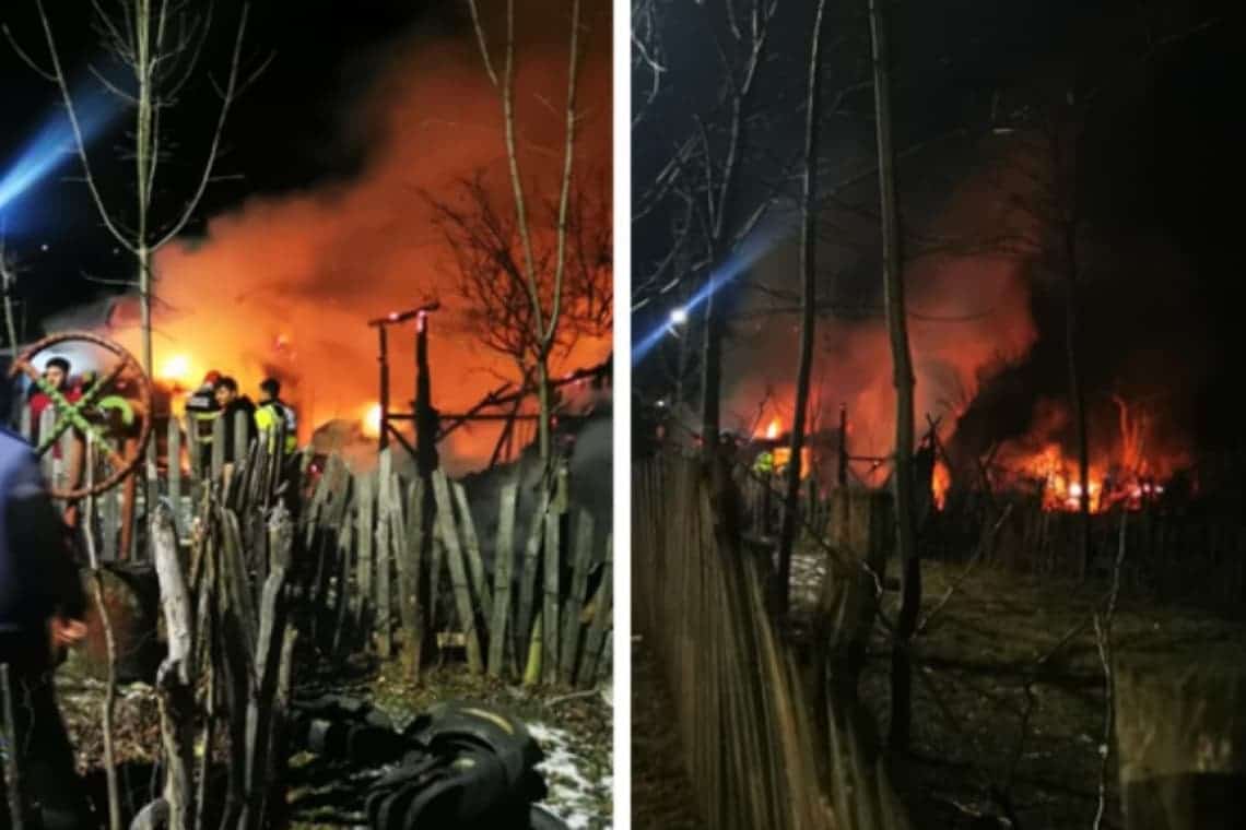 Intervenția pompierilor la incendiul de la Lutu Roșu: o autospecială s-a defectat pe traseu, iar a doua nu a ajuns la casa în flăcări din cauza drumului impracticabil. Cum au acționat echipajele ISU Prahova
