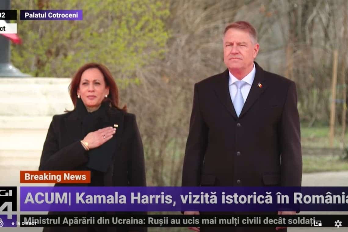 Vicepreședintele SUA a ajuns la Cotroceni. Cât va dura întâlnirea tete-a-tete dintre Harris și Iohannis