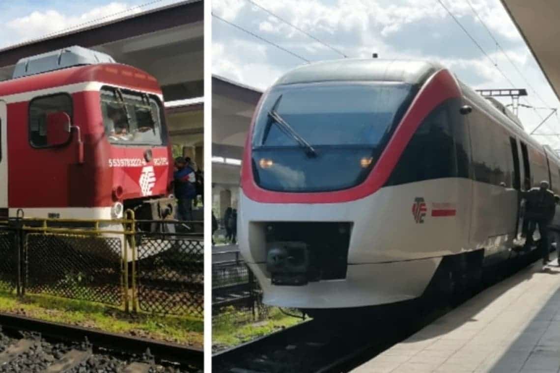 “Bombardierul“ Transferoviar Călători, față în față cu bătrânele automotoare, în Gara de Sud din Ploiești