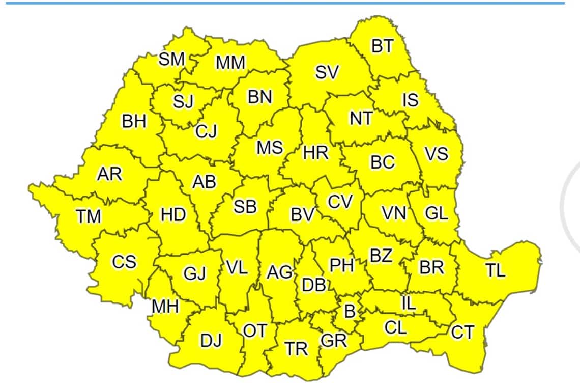 Sfârșit de săptămână cu ploi însemnate cantitativ, în toată țara. Anunțul meteorologilor