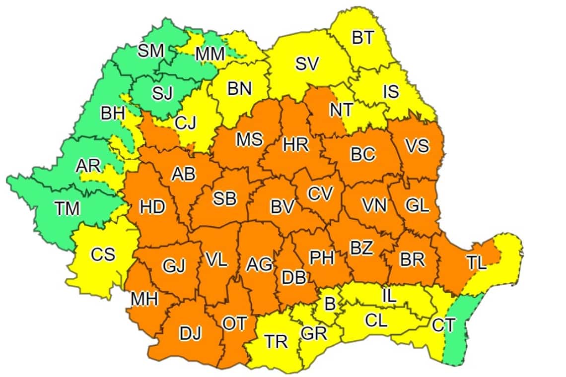 Astăzi, Prahova este sub două coduri portocalii: de caniculă și vijelii!