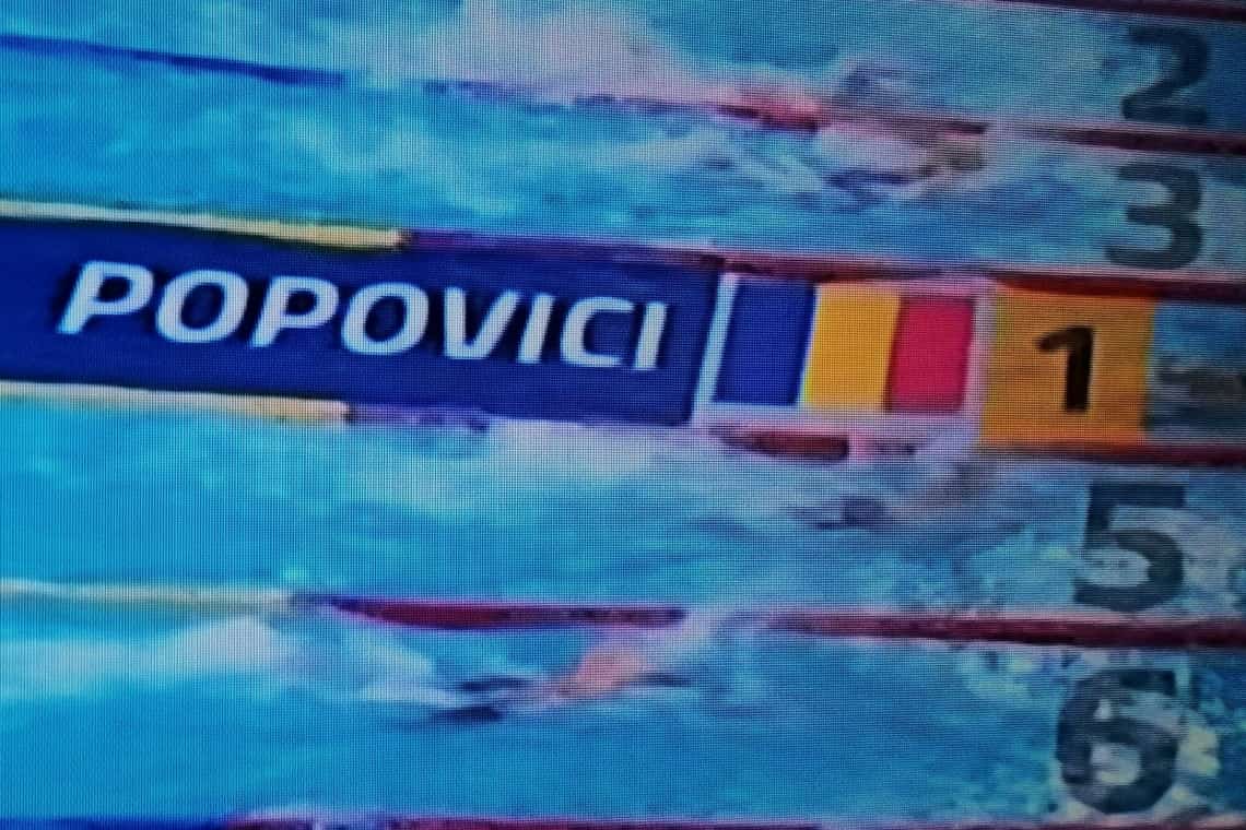 David Popovici, în finala de 100 de metri liber, la Campionatul European de Natație de la Roma