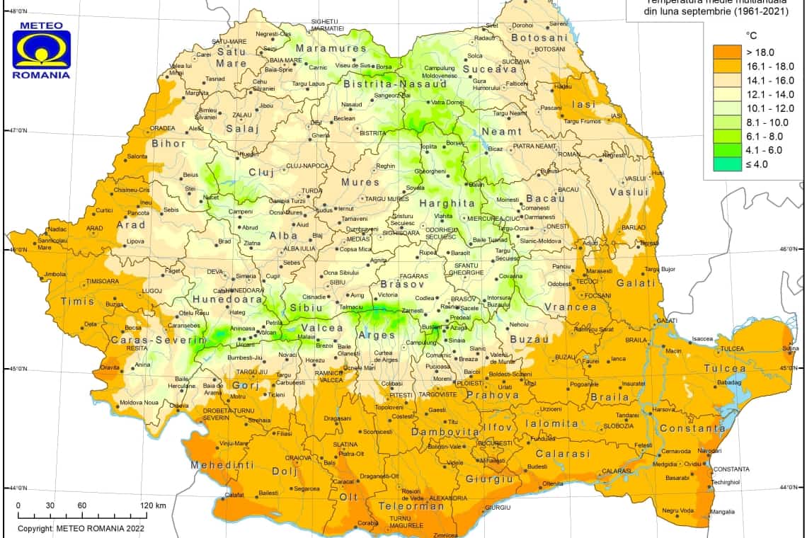 Unde și când s-au înregistrat 43,5 grade Celsius în luna septembrie, în România?
