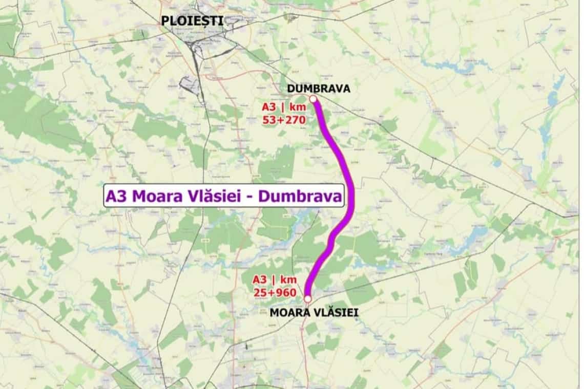 Autostrada A3 se va lărgi la trei benzi pe sens, între Moara Vlăsiei și Dumbrava!