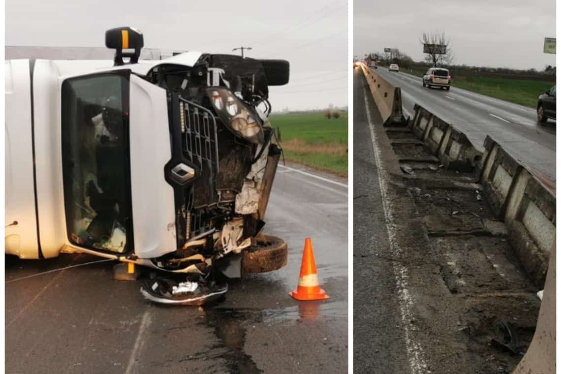 Trafic blocat pe DN1, în zona comunei Păulești, din cauza unui accident rutier