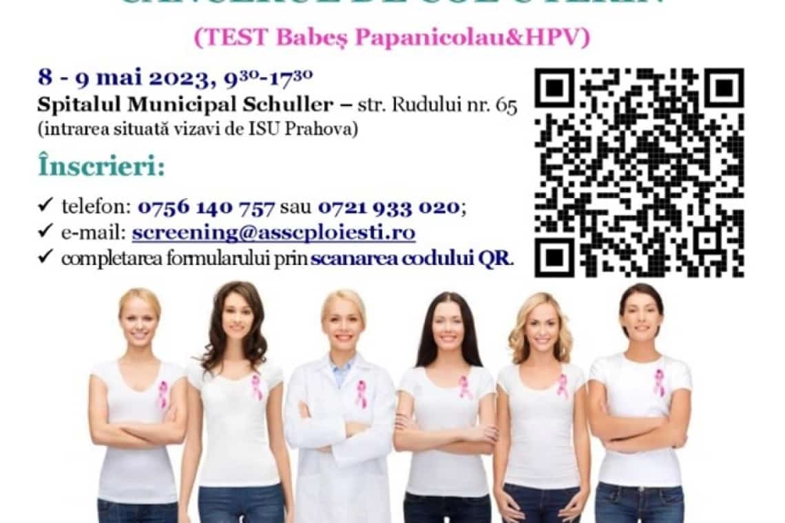 Testare gratuită Babeș-Papanicolau și HPV, la Spitalul Municipal Ploiești. Aflați cum vă puteți programa