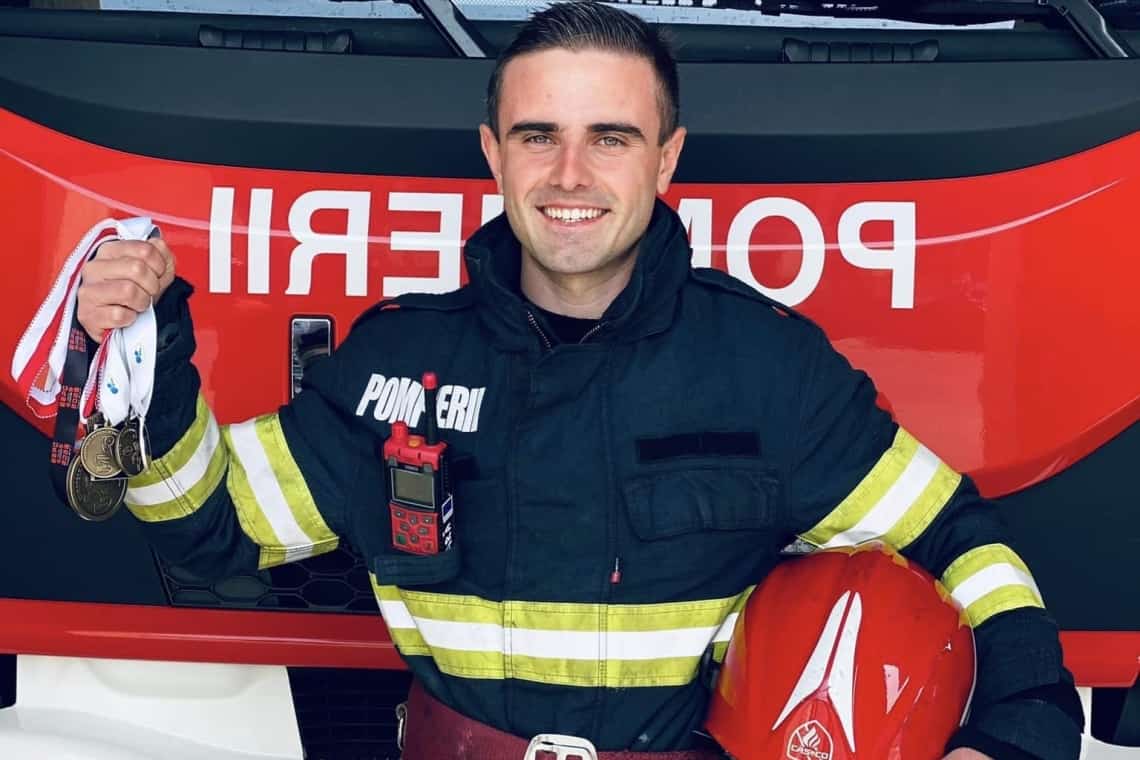 Pompierul prahovean George Moise - vicecampion european la powerlifting, un sport similar halterelor