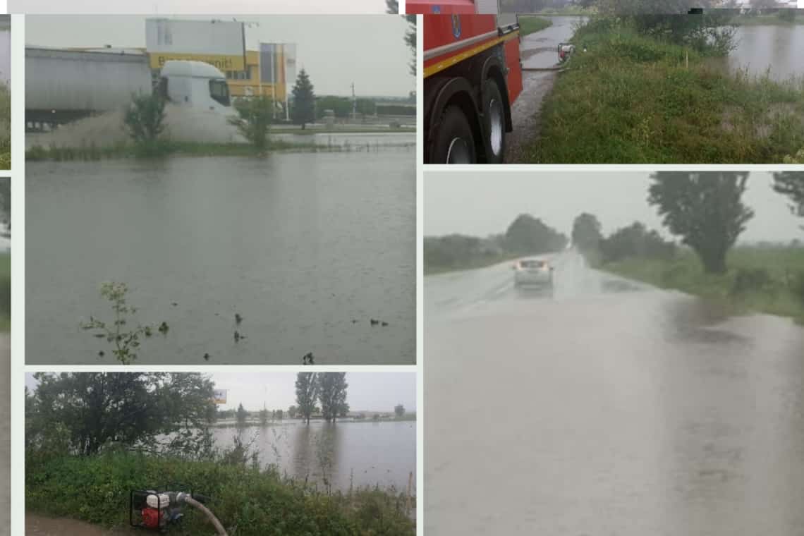 Prahova/ Gospodării inundate, un drum național acoperit de apă, copaci căzuți: bilanțul provizoriu al Codului portocaliu