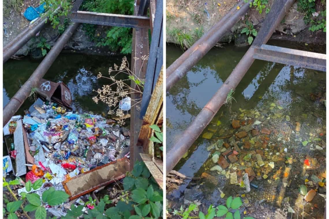 Insula de gunoaie din mijlocul pârâului Dâmbu a dispărut. Momentan!