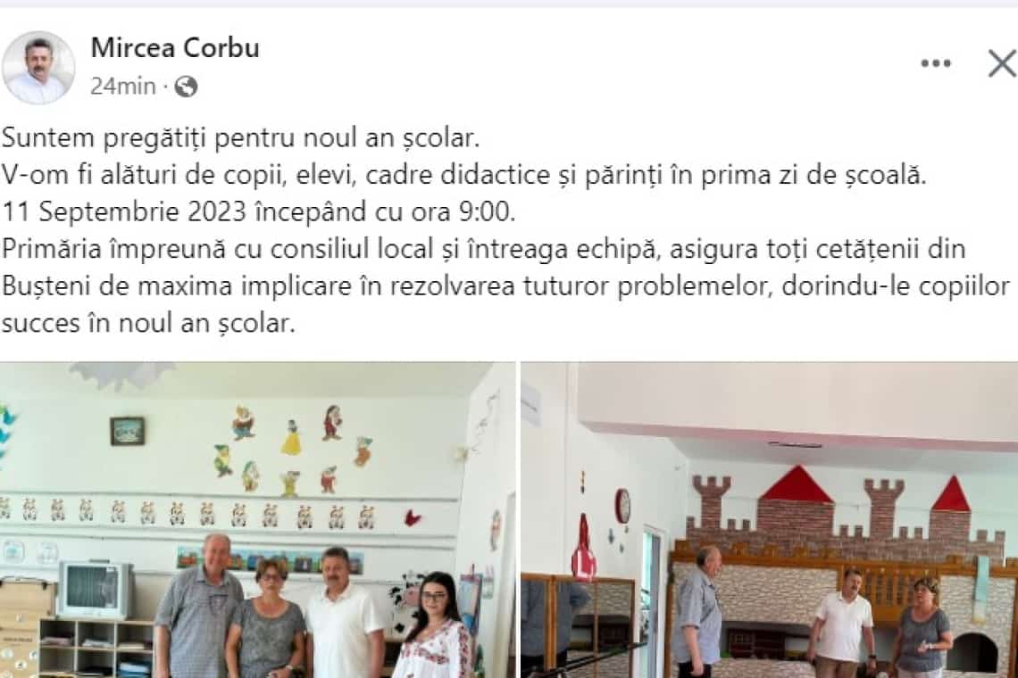 Un edil din Prahova se laudă că e pregătit pentru noul an școlar, dar scrie ”v-om” și pune virgulă între subiect și predicat!