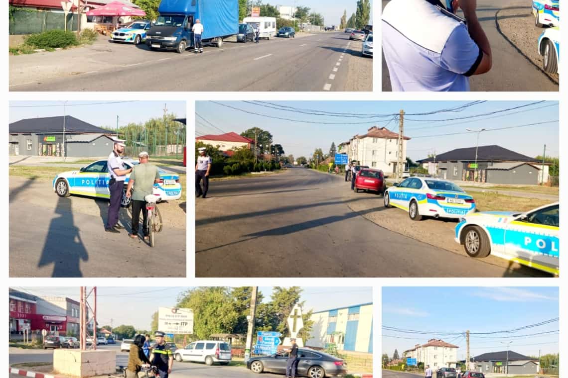 Acțiune de amploare a polițiștilor de la Rutieră pe DN1D, în zona comunei Ciorani