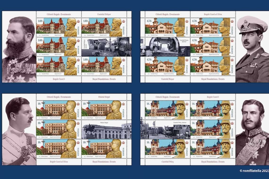 „Ctitorii Regale. Evenimente”, o emisiune filatelică realizată de Romfilatelia, a fost introdusă în circulație