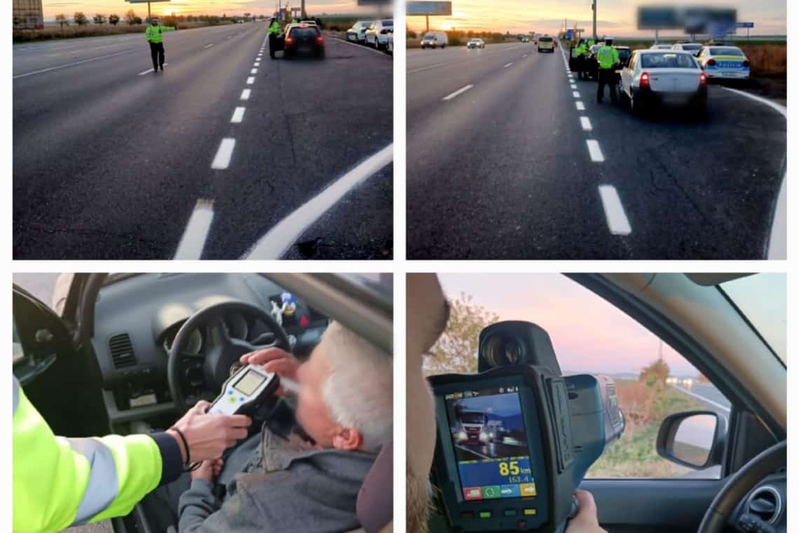 Acțiune a polițiștilor de la Rutieră, pe DN1, zona Băicoi