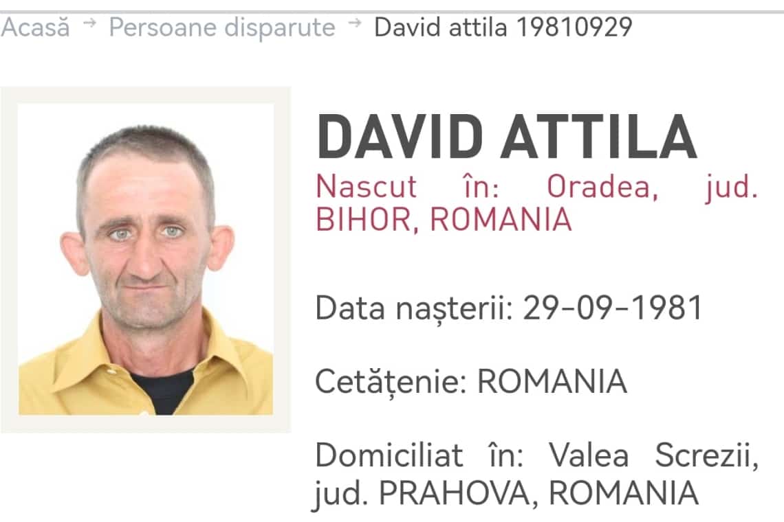 UPDATE/ Bărbat dat dispărut de reprezentanții unei asociații din comuna prahoveană Posești