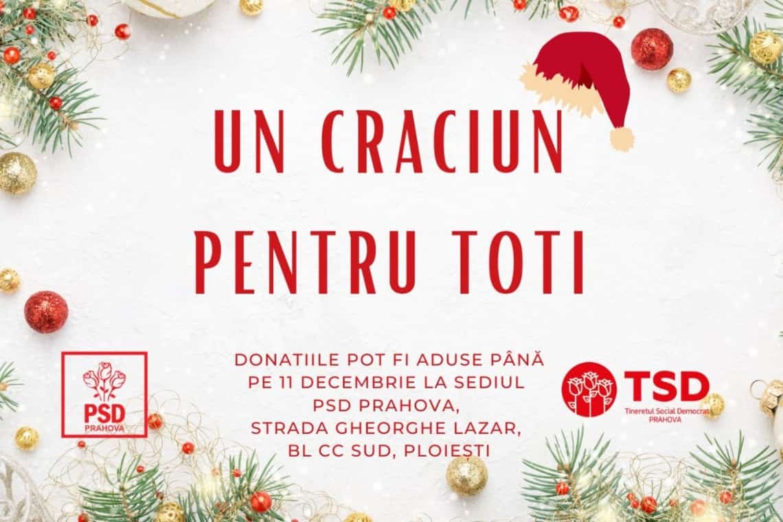”Un Crăciun pentru Toți” - campanie a TSD Prahova pentru copiii din familii nevoiașe