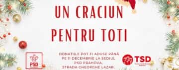 ”Un Crăciun pentru Toți” - campanie a TSD Prahova pentru copiii din familii nevoiașe