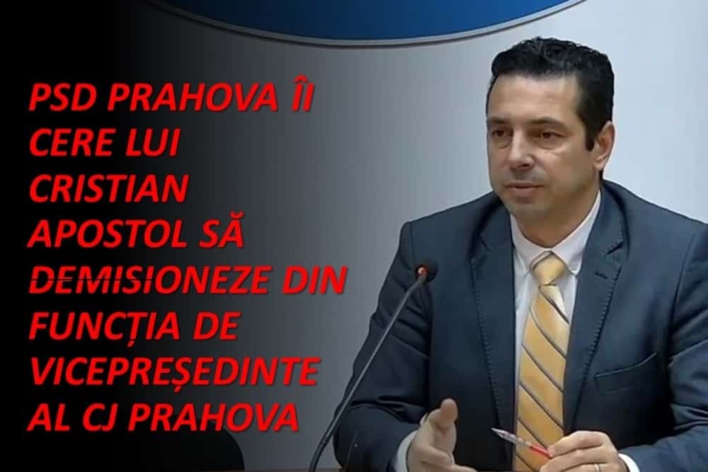 PSD Prahova îi cere demisia vicepreședintelui CJ Prahova, Cristian Apostol, ”pentru batjocura la adresa elevilor navetiști”