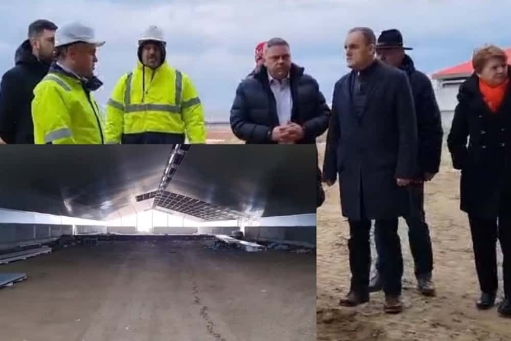 Ministrul Agriculturii, Florin Barbu, în vizită pe șantierul unei ferme de reproducție a porcilor, în comuna prahoveană Baba Ana