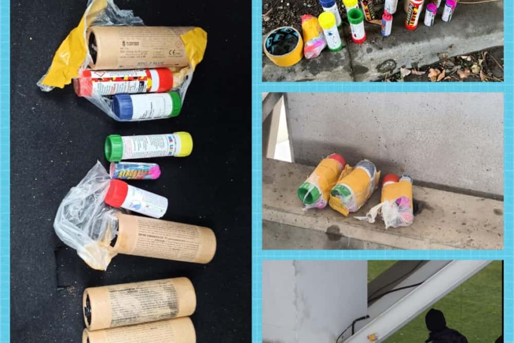 Rucsac plin cu fumigene, găsit de jandarmii prahoveni în gardul stadionului Petrolul, înainte de meciul cu Dinamo