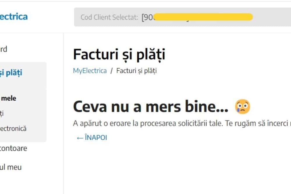 După o lună și jumătate de ”optimizări”, plățile online la Electrica Furnizare - extrem de greoaie prin aplicația MyElectrica!