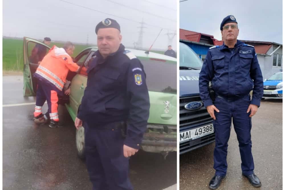 Doi jandarmi de la Gruparea Mobilă Ploiești au intervenit pentru acordarea primului ajutor în accidentul rutier produs duminică după-amiază pe DN1 A 