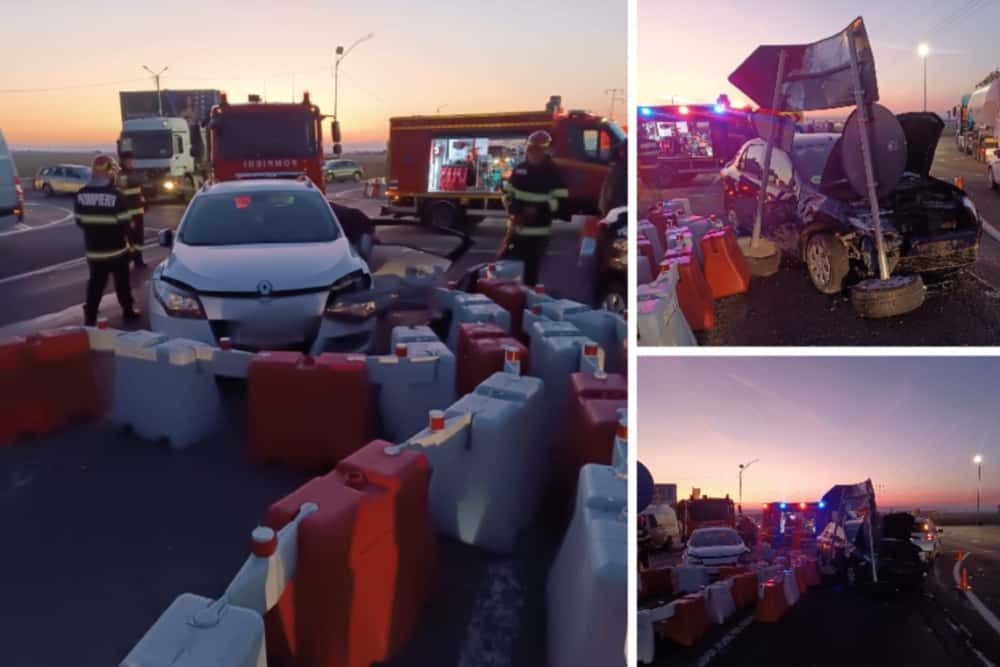 Accident în "giratoriul" de la Păulești