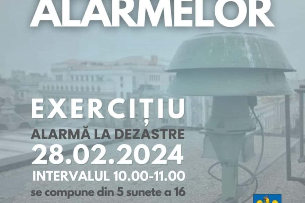 Sirenele sistemelor de alarmare publică vor răsuna astăzi în toată țara, între orele 10.00 și 11.00