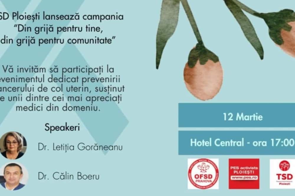 Campanie pentru prevenirea cancerului de col uterin, lansată de TSD Ploiești