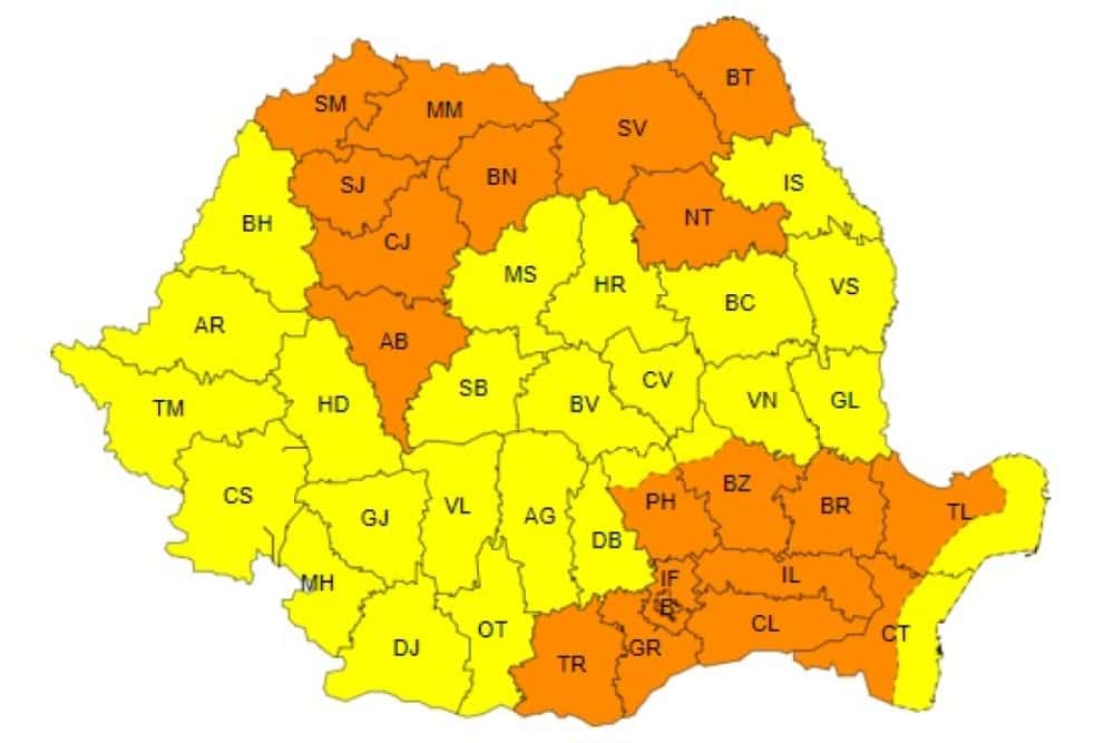 Marți, aproape toată Prahova va fi sub cod portocaliu de vânt puternic