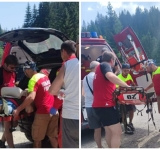 Intervenție a Salvamont Cheia pentru a ajuta o turistă de 70 de ani care și-a rupt un picior pe un traseu montan