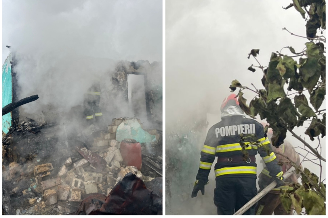 Un bărbat a murit carbonizat, într-un incendiu care i-a mistuit casa din comuna Vadu Săpat