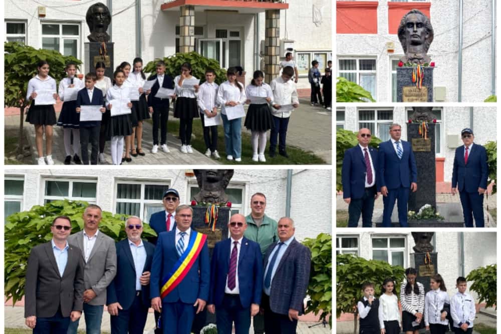 Bustul marelui poet național Mihai Eminescu, dezvelit în comuna Aluniș