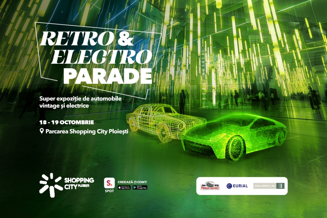 Parada automobilelor retro și electro, la Shopping City Ploiești