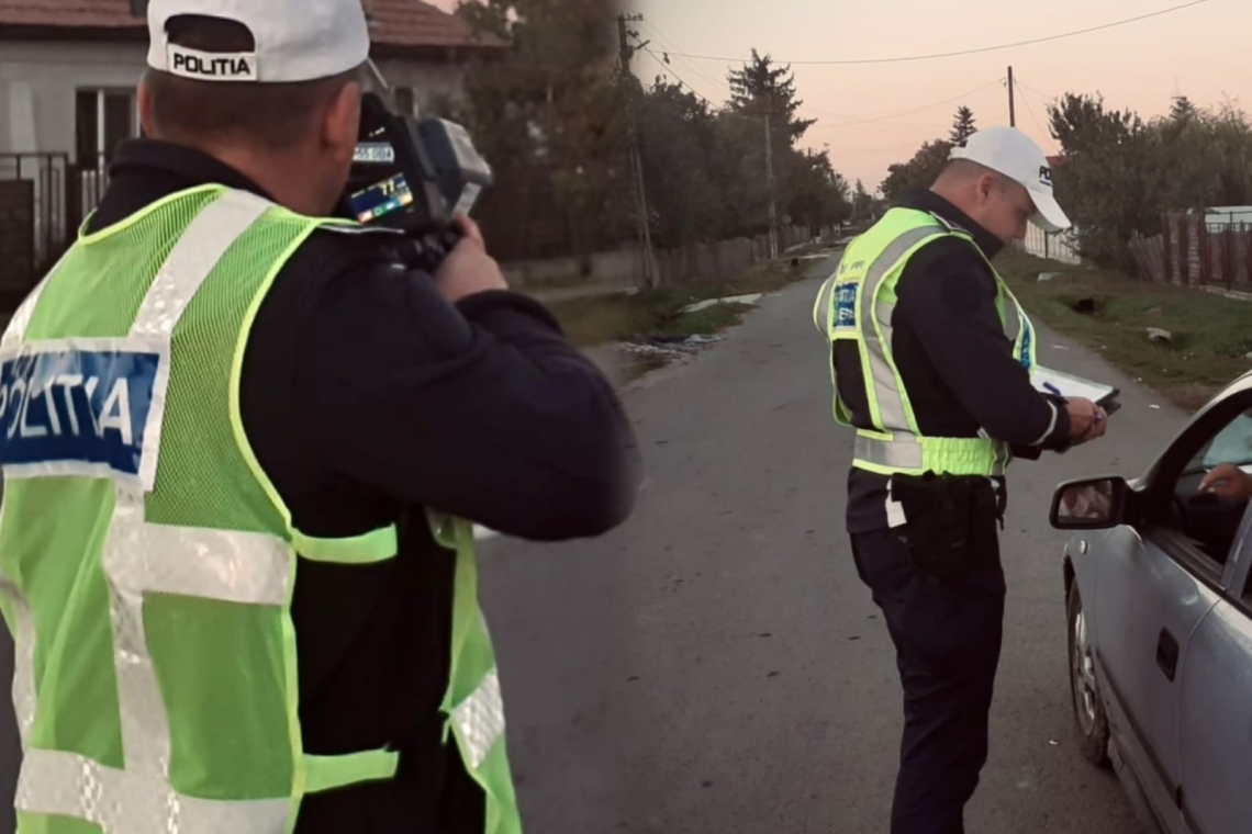 Polițiștii de la Rutieră, în acțiune pe drumul județean 101F, la Dumbrava și Drăgănești