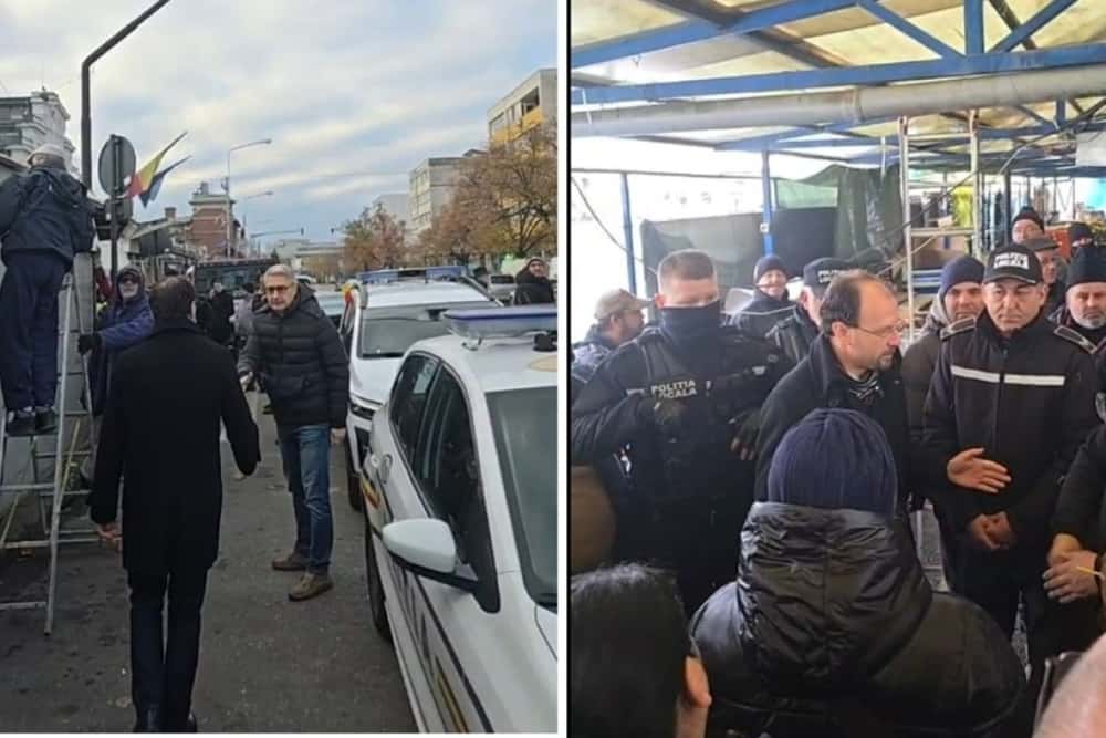 A început demolarea chioșcurilor de pe trotuarele Pieței Centrale din Ploiești. Primarul Polițeanu, luat la rost de comercianți!