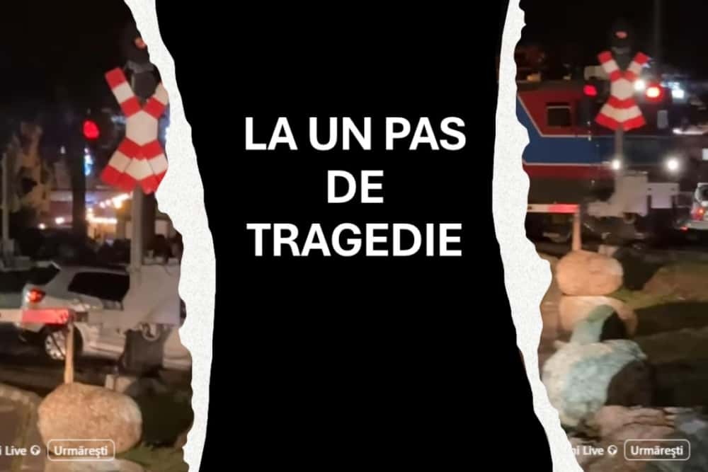 Accident feroviar la Bușteni. Un autoturism blocat pe calea ferată, lovit în plin de un tren