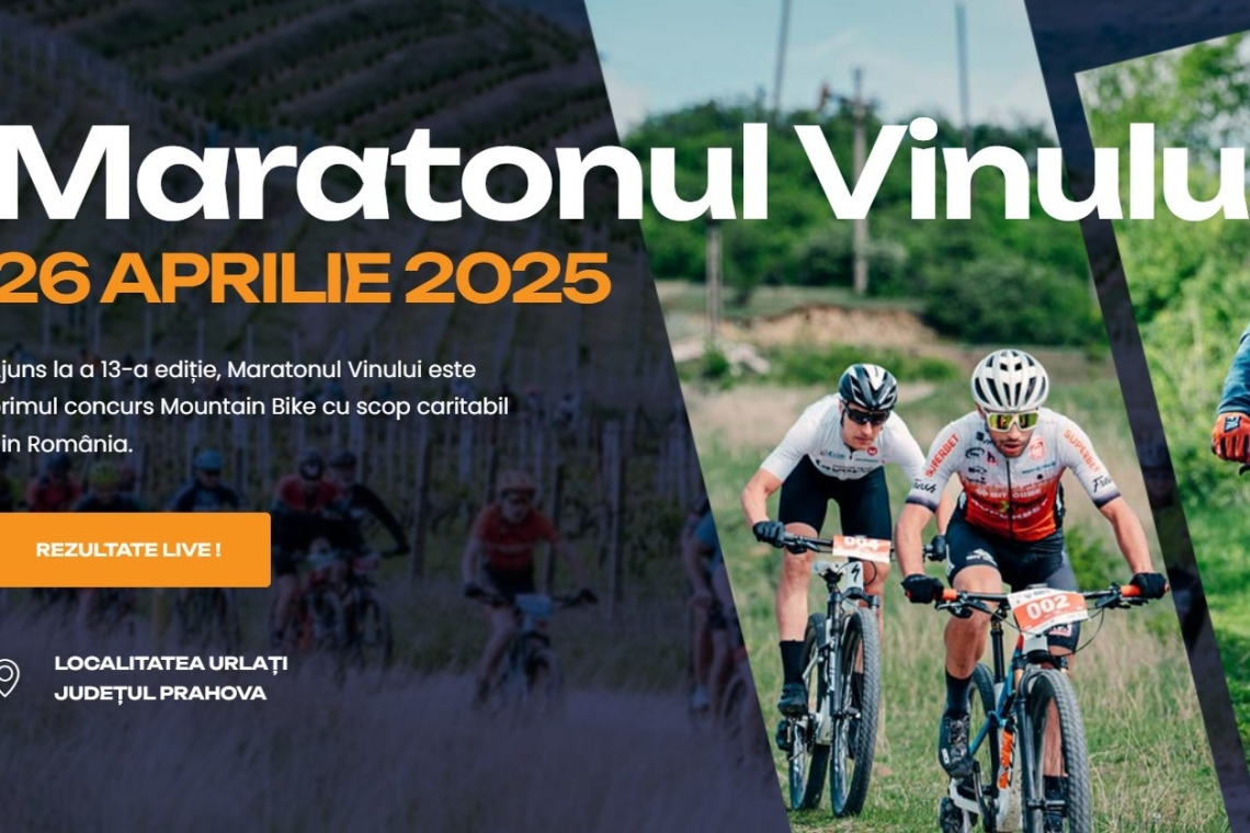 Maratonul Vinului - concurs de Mountain Bike cu scop caritabil, sâmbătă, la Urlați