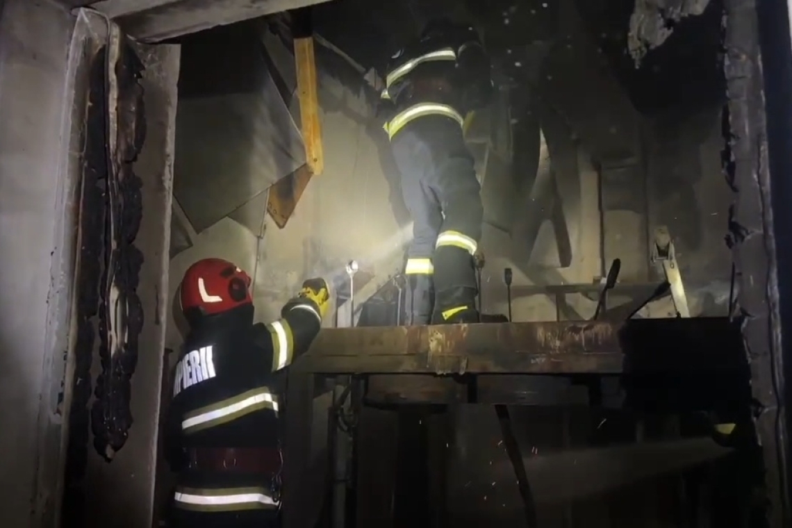 Incendiu la stația de epurare din comuna Măgurele, satul Iazu. Clădirea încă nu fusese dată în folosință!
