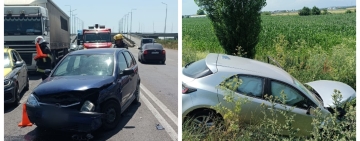 Coliziune între două autoturisme, pe DN1B, în Blejoi