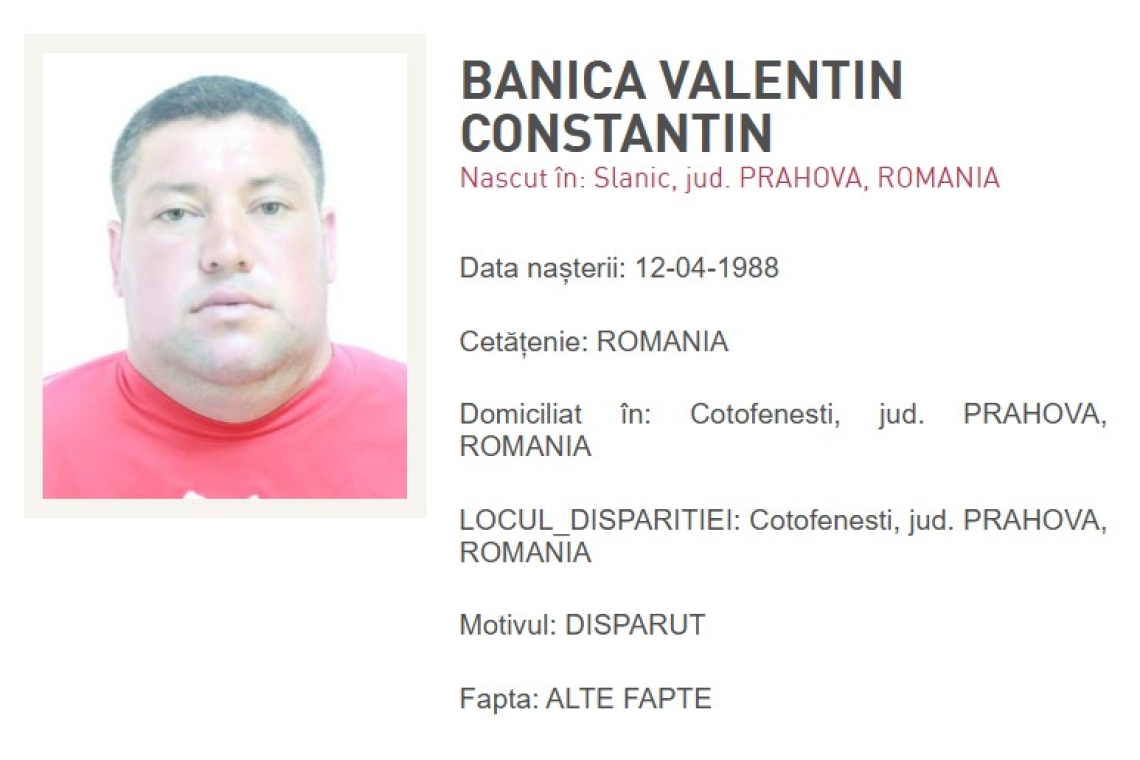 Bărbat din comuna Vărbilău, dat dispărut de tatăl său