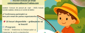 Micuțul tău vrea să participe la un concurs de pescuit pentru copii, la Parcul Bucov? Grăbește-te să îl înscrii!
